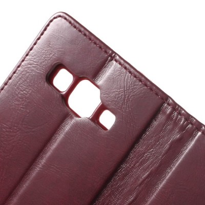 Mercury Blue Moon atverčiamas Samsung Galaxy Core Prime (G360) bordo odinis dėklas - piniginė / Priedai.lt