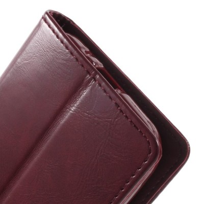 Mercury Blue Moon atverčiamas Samsung Galaxy Core Prime (G360) bordo odinis dėklas - piniginė / Priedai.lt