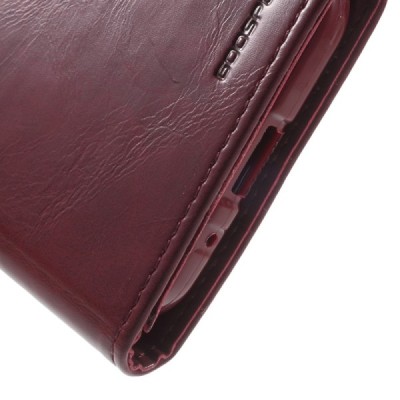 Mercury Blue Moon atverčiamas Samsung Galaxy Core Prime (G360) bordo odinis dėklas - piniginė / Priedai.lt