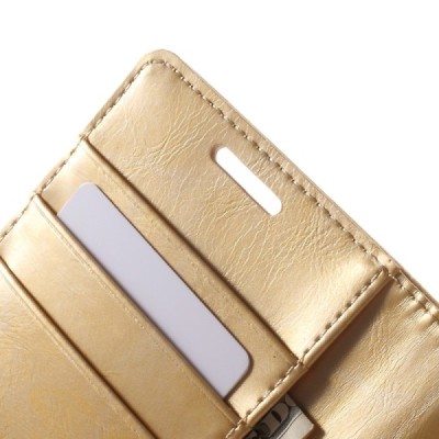 Mercury Blue Moon Samsung Galaxy Core Prime (G360) atvērams zelta ādas maciņš / Vacins.lv