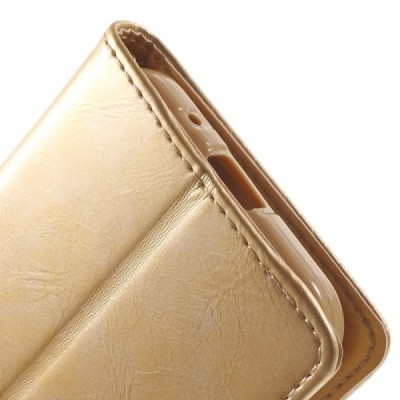 Mercury Blue Moon Samsung Galaxy Core Prime (G360) atvērams zelta ādas maciņš / Vacins.lv