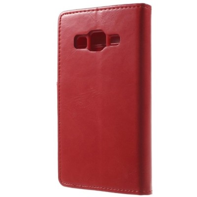 Mercury Blue Moon Samsung Galaxy Core Prime (G360) atvērams sarkans ādas maciņš / Vacins.lv