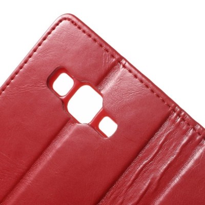 Mercury Blue Moon Samsung Galaxy Core Prime (G360) atvērams sarkans ādas maciņš / Vacins.lv
