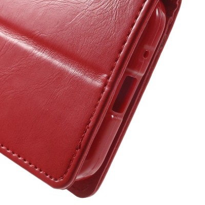 Mercury Blue Moon Samsung Galaxy Core Prime (G360) atvērams sarkans ādas maciņš / Vacins.lv