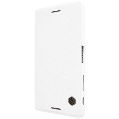 Greznais „Nillkin“ Qin sērijas ādas atvērams balts Sony Xperia X (F5121, F5122) maciņš (maks) / Vacins.lv