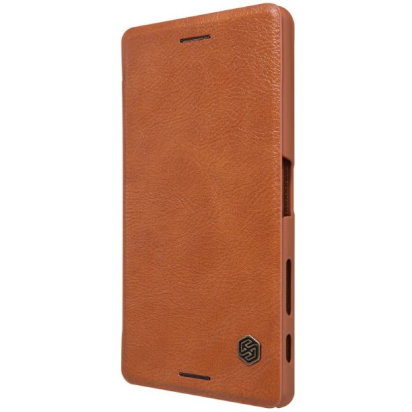 „Nillkin“ Qin atverčiamas dėklas - rudas (Xperia X)