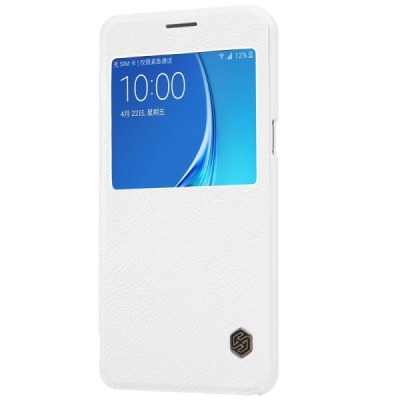 Greznais „Nillkin“ Qin sērijas ādas atvērams balts Samsung Galaxy J5 2016 (J510) maciņš / Vacins.lv