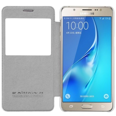 Greznais „Nillkin“ Qin sērijas ādas atvērams balts Samsung Galaxy J5 2016 (J510) maciņš / Vacins.lv