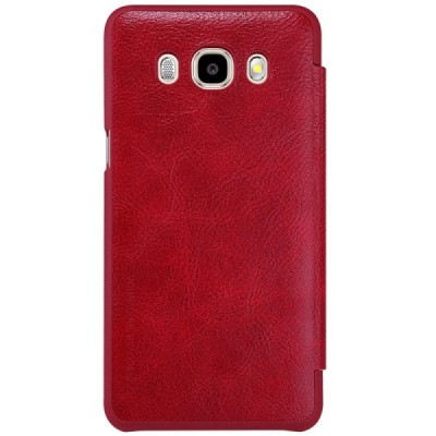 Greznais „Nillkin“ Qin sērijas ādas atvērams sarkans Samsung Galaxy J5 2016 (J510) maciņš / Vacins.lv