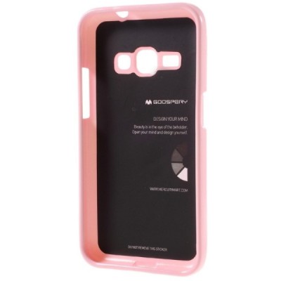 Samsung Galaxy J1 2016 (J120) Mercury šviesiai rožinis kieto silikono TPU dėklas - nugarėlė / Priedai.lt