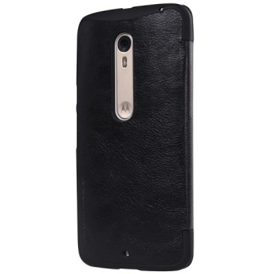 Greznais „Nillkin“ Qin sērijas ādas atvērams melns Motorola Moto X Style maciņš (maks) / Vacins.lv