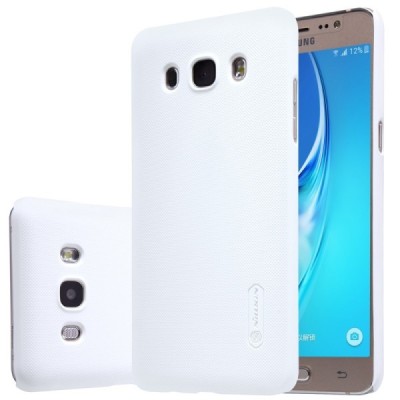Samsung Galaxy J5 2016 (J510) Nillkin Frosted Shield baltas plastikinis dėklas + apsauginė ekrano plėvelė / Priedai.lt