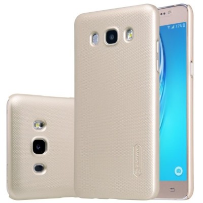 Samsung Galaxy J5 2016 (J510) Nillkin Frosted Shield auksinis plastikinis dėklas + apsauginė ekrano plėvelė / Priedai.lt