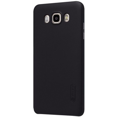 Samsung Galaxy J7 2016 (J710) Nillkin Frosted Shield melns plastmasas apvalks + ekrāna aizsargplēve / Vacins.lv