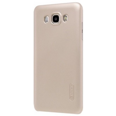 Samsung Galaxy J7 2016 (J710) Nillkin Frosted Shield zelta plastmasas apvalks + ekrāna aizsargplēve / Vacins.lv