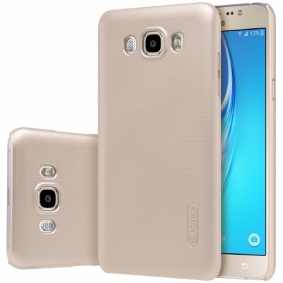 Samsung Galaxy J7 2016 (J710) Nillkin Frosted Shield zelta plastmasas apvalks + ekrāna aizsargplēve / Vacins.lv