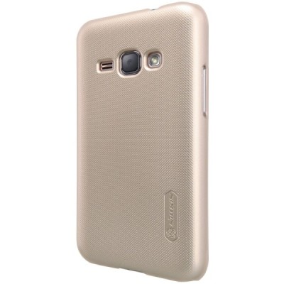 Samsung Galaxy J1 2016 (J120) Nillkin Frosted Shield zelta plastmasas apvalks + ekrāna aizsargplēve / Vacins.lv