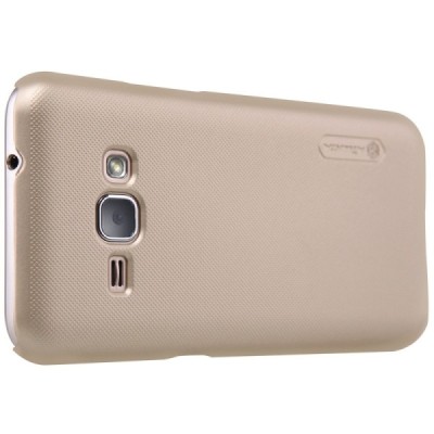 Samsung Galaxy J1 2016 (J120) Nillkin Frosted Shield zelta plastmasas apvalks + ekrāna aizsargplēve / Vacins.lv