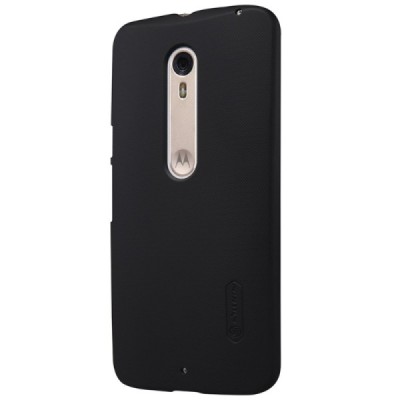 Motorola Moto X Style Nillkin Frosted Shield juodas plastikinis dėklas + apsauginė ekrano plėvelė / Priedai.lt