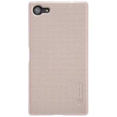 Sony Xperia Z5 Compact Nillkin Frosted Shield zelta plastmasas futrālis + ekrāna aizsargplēve / Vacins.lv