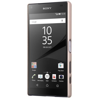 Sony Xperia Z5 Compact Nillkin Frosted Shield zelta plastmasas futrālis + ekrāna aizsargplēve / Vacins.lv