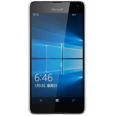 Microsoft Lumia 650 Nillkin Frosted Shield balts plastmasas apvalks + ekrāna aizsargplēve / Vacins.lv