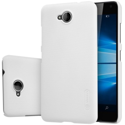 Microsoft Lumia 650 Nillkin Frosted Shield balts plastmasas apvalks + ekrāna aizsargplēve / Vacins.lv