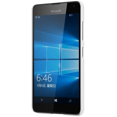 Microsoft Lumia 650 Nillkin Frosted Shield balts plastmasas apvalks + ekrāna aizsargplēve / Vacins.lv