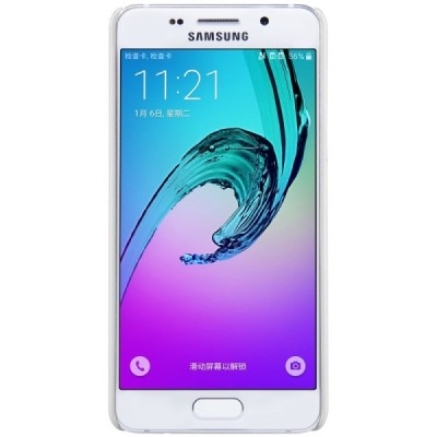 Samsung Galaxy A3 2016 (A310) Nillkin Frosted Shield baltas plastikinis dėklas + apsauginė ekrano plėvelė / Priedai.lt