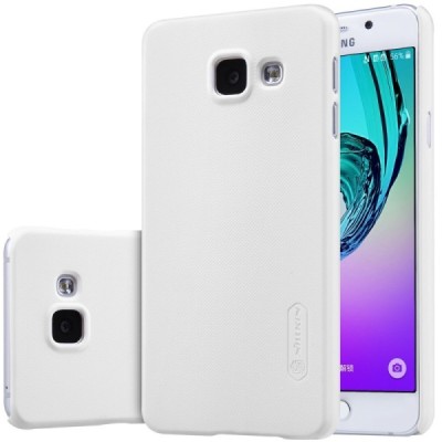 Samsung Galaxy A3 2016 (A310) Nillkin Frosted Shield baltas plastikinis dėklas + apsauginė ekrano plėvelė / Priedai.lt