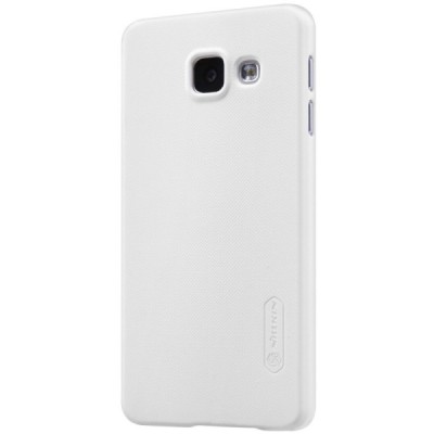 Samsung Galaxy A3 2016 (A310) Nillkin Frosted Shield baltas plastikinis dėklas + apsauginė ekrano plėvelė / Priedai.lt