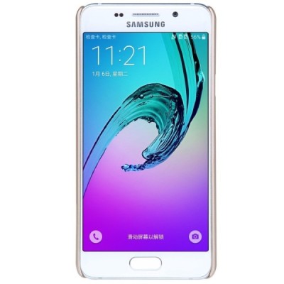 Samsung Galaxy A3 2016 (A310) Nillkin Frosted Shield zelta plastmasas apvalks + ekrāna aizsargplēve / Vacins.lv