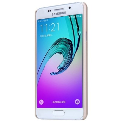 Samsung Galaxy A3 2016 (A310) Nillkin Frosted Shield zelta plastmasas apvalks + ekrāna aizsargplēve / Vacins.lv
