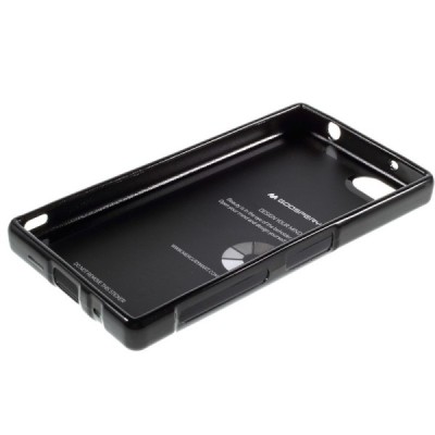 Sony Xperia Z5 Compact Mercury melns cieta silikona (TPU) futrālis / Vacins.lv