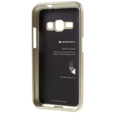 Samsung Galaxy J1 2016 (J120) auksinis Mercury kieto silikono (TPU) dėklas / Priedai.lt