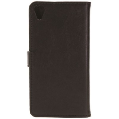 Sony Xperia X (F5121, F5122) atverčiamas juodas odinis retro dėklas - piniginė / Priedai.lt