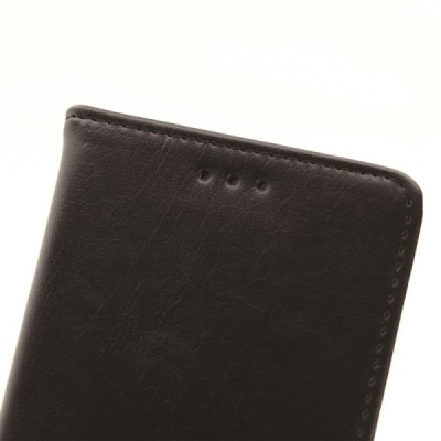 Sony Xperia X (F5121, F5122) atverčiamas juodas odinis retro dėklas - piniginė / Priedai.lt