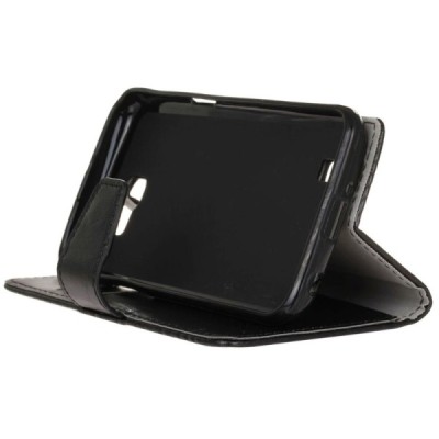 LG K4 (K120E) atvēramais ādas melns maciņš (maks) / Vacins.lv