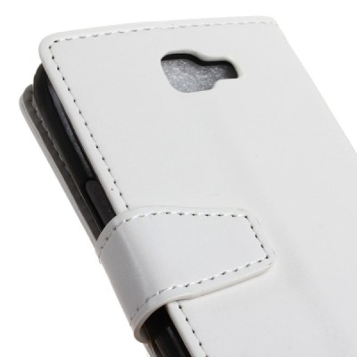 LG K4 (K120E) atvēramais ādas balts maciņš (maks) / Vacins.lv