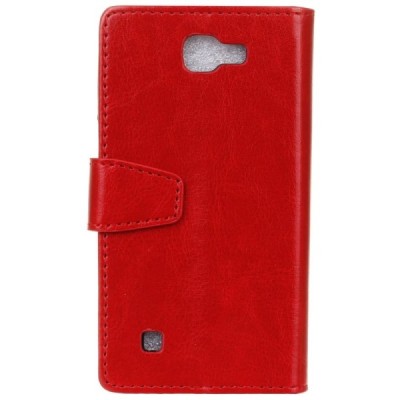 LG K4 (K120E) atvēramais ādas sarkans maciņš (maks) / Vacins.lv