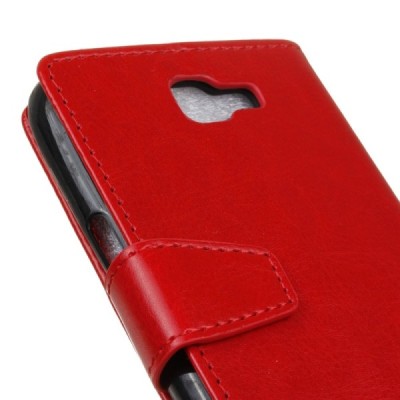 LG K4 (K120E) atvēramais ādas sarkans maciņš (maks) / Vacins.lv