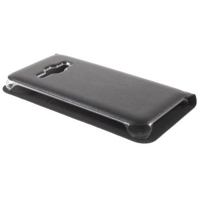 Samsung Galaxy J1 2016 (J120) melns atvēramais Smart Wallet ādas maciņš - maks / Vacins.lv