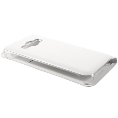 Samsung Galaxy J1 2016 (J120) balts atvēramais Smart Wallet ādas maciņš - maks / Vacins.lv