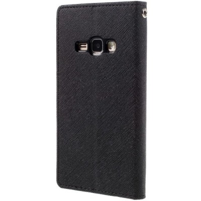 Samsung Galaxy J1 2016 (J120) Mercury atvērams melns maciņš (maks) / Vacins.lv