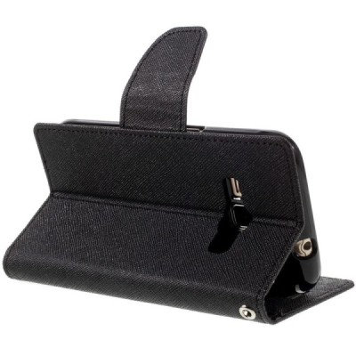 Samsung Galaxy J1 2016 (J120) Mercury atvērams melns maciņš (maks) / Vacins.lv