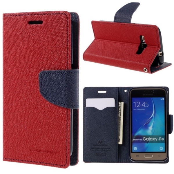 „Mercury“ atvērams maciņš - sarkans (Galaxy J1 2016)