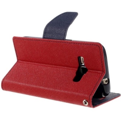 Samsung Galaxy J1 2016 (J120) Mercury atvērams sarkans maciņš (maks) / Vacins.lv