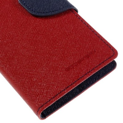 Samsung Galaxy J1 2016 (J120) Mercury atvērams sarkans maciņš (maks) / Vacins.lv