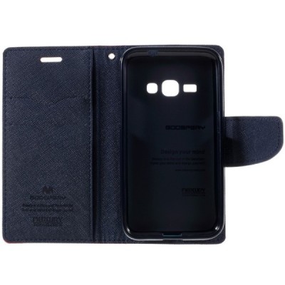 Samsung Galaxy J1 2016 (J120) Mercury atvērams sarkans maciņš (maks) / Vacins.lv