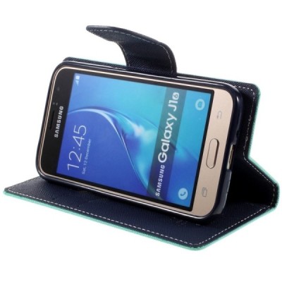 Samsung Galaxy J1 2016 (J120) Mercury atvērams piparmētru maciņš (maks) / Vacins.lv